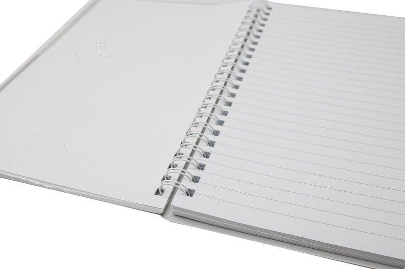 Daiso A5 Spiral Notebook - 70 Pages with Front Pocket - Smoky Color - White - Image 3
